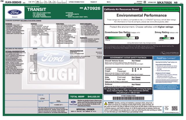 Used 2021 Ford Transit 250 Low Roof Empty Cargo Van - photo 43