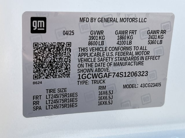 New 2025 Chevrolet Express 2500 Empty Cargo Van - photo 33