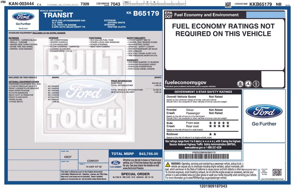 Used 2019 Ford Transit 350 - photo 2