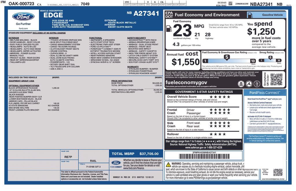 Used 2022 Ford Edge SE AWD SUV - photo 9
