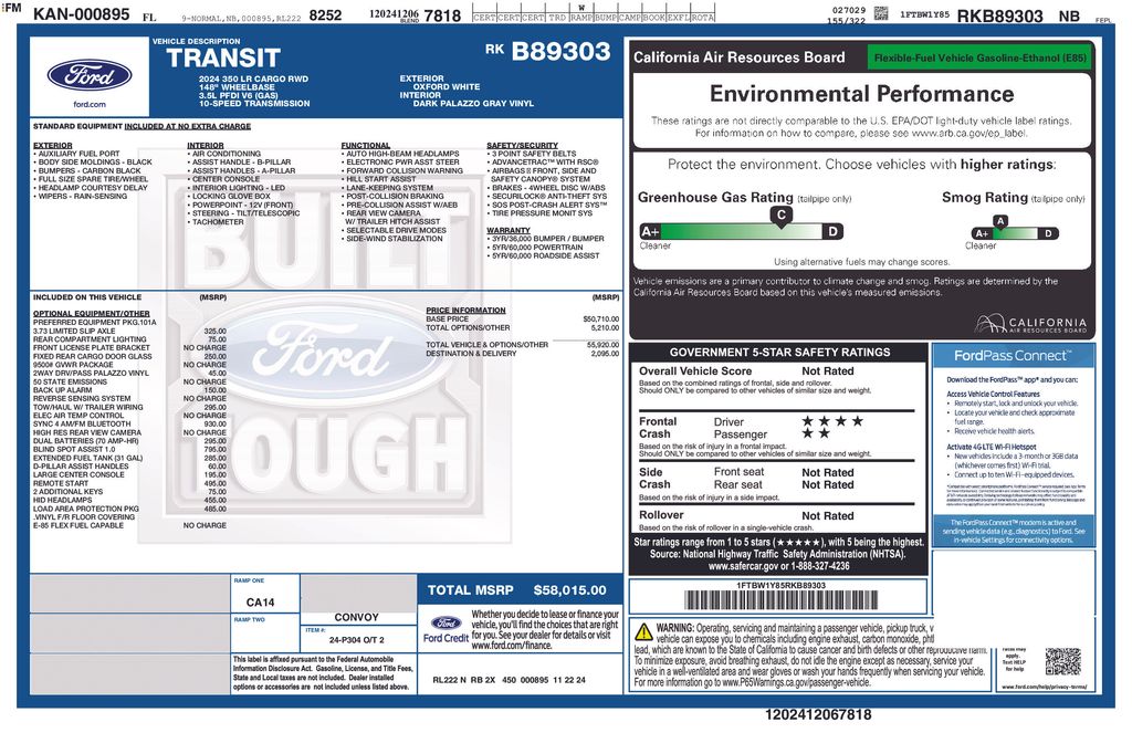 Used 2024 Ford Transit 350 Low Roof Empty Cargo Van - photo 3