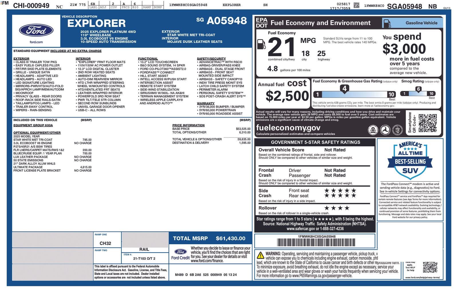 Used 2025 Ford Explorer Platinum - photo 5